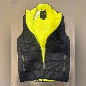 Armani Exchange Black and Yellow Zip Vest